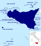 Mapa de las Islas de Sicilia