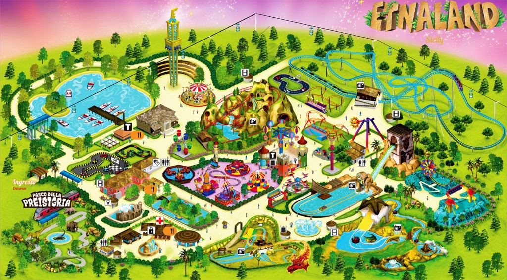 Mapa del parque de atracciones de Etnaland