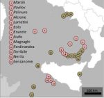 Mapa de los volcanes en Sicilia